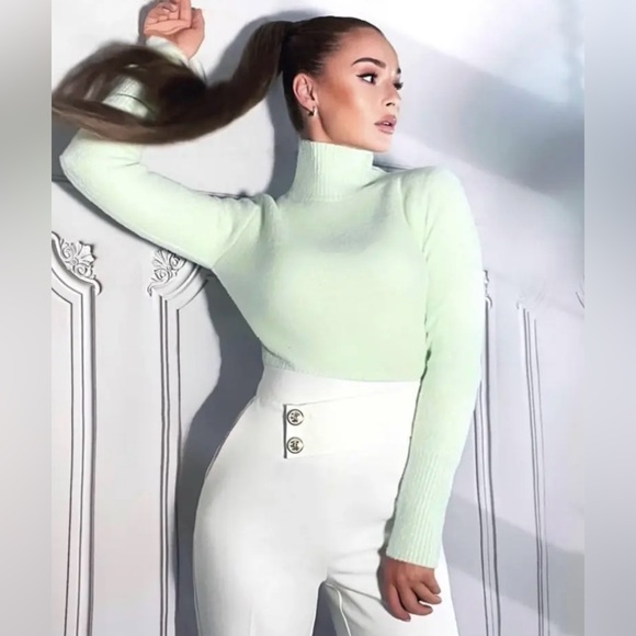 ZARA High Waisted Pants NWT Ivory S XS - Picture 4 of 12